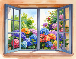 Fototapeta premium Summer flower, beautiful and pure hydrangea - 여름 꽃, 아름답고 순수한 수국