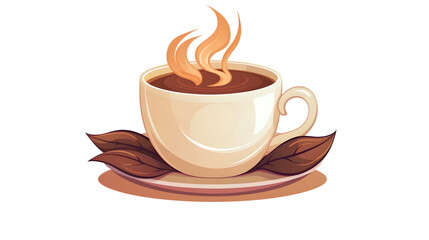 Obraz premium Professional Hot Coffee Cup with Aroma Icon Vector Illustration for Marketing Materials