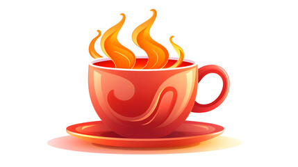 Obraz premium Hot Mug of Caffeine Freshness Icon Cartoon Isolated for Marketing Materials