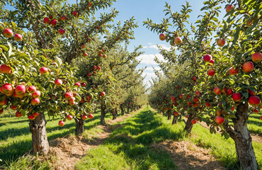 Apple Orchard Bliss Under Sunny Skies