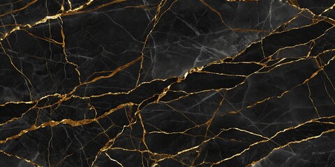 Luxury black marble texture with golden veins &ndash; high-resolution dark stone surface for countertops, flooring, interior design, and premium architectural backgrounds


