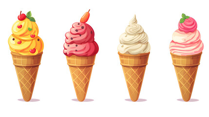 Ice Cream Infographics Cartoon Vector Illustration - Creative and Informative Graphic Design Resource for Food Industry Marketing and Promotions