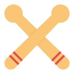 Drumsticks icon vector image. Can be used for Rock and Roll.