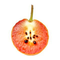 A Cross Section Showcases An Exquisite And Vibrant Half Crabapple Against Transparent Backdrop