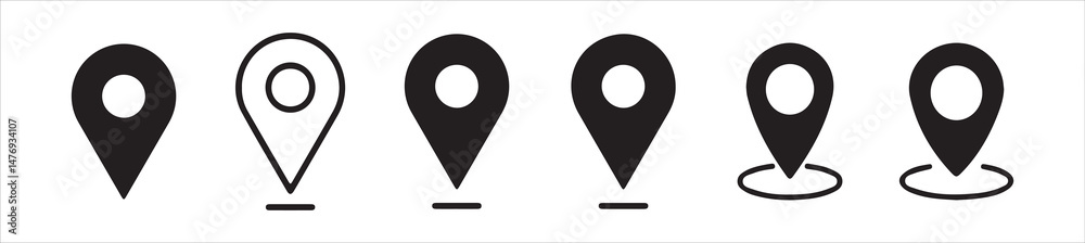 Fototapete map pin icon. location pin place marker. location icon. map marker pointer icon set. gps location sy