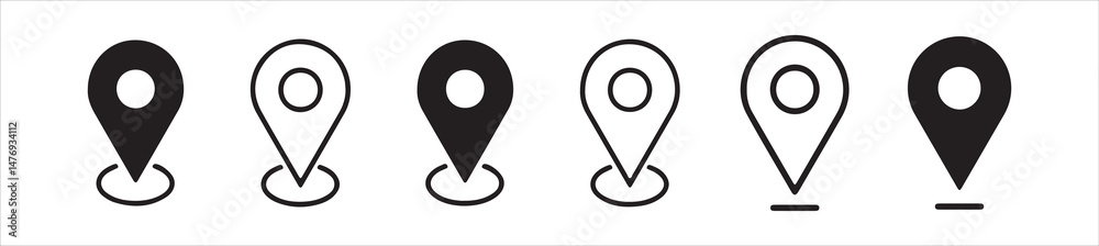 Fototapete map pin icon. location pin place marker. location icon. map marker pointer icon set. gps location sy