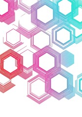 Rainbow Hexagon Geometry: Abstract Digital Art
