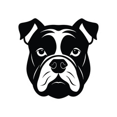 Silhouette art illustration of a Bulldog face.eps