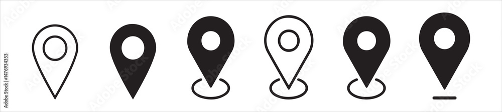 Fototapete map pin icon. location pin place marker. location icon. map marker pointer icon set. gps location sy