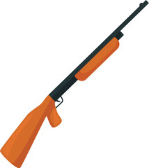Classic hunting rifle featuring an orange stock and black barrel, evoking themes of hunting, sport shooting, and outdoor activities