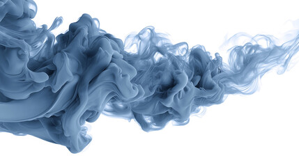 Abstract swirl of a blue substance  isolated on white background