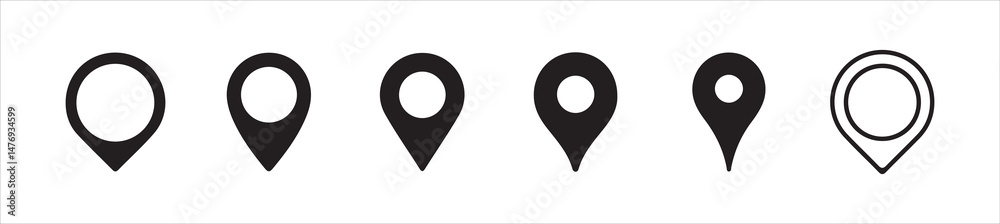 Fototapete map pin icon. location pin place marker. location icon. map marker pointer icon set. gps location sy