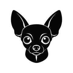 Silhouette art illustration of a Chihuahua face.eps