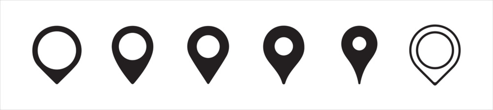 Map pin icon. location pin place marker. Location icon. Map marker pointer icon set. GPS location symbol collection. Victor illustration Eps 10.