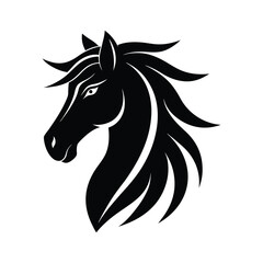 Silhouette art illustration of a majestic horse head.eps