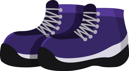 Pair of purple hiking boots with grey laces, ready for outdoor adventures