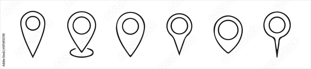 Fototapete pin icon vector isolated on white background. location icon. map pointer icon. pin location icon for