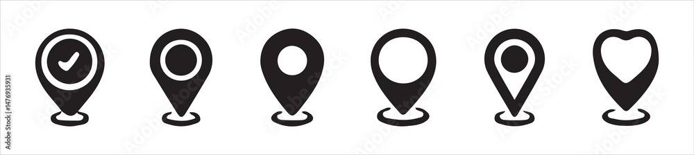 Fototapete pin icon vector isolated on white background. location icon. map pointer icon. pin location icon for