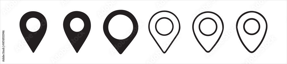 Fototapete pin icon vector isolated on white background. location icon. map pointer icon. pin location icon for