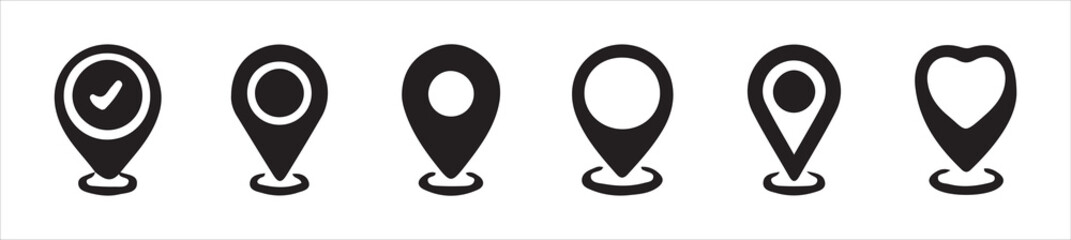 Pin icon vector isolated on white background. Location icon. Map pointer icon. Pin location icon for map and navigation. Victor illustration Eps 10.