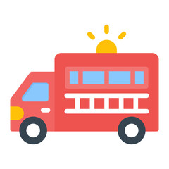 Fire Truck icon vector image. Can be used for Rescue And Response.