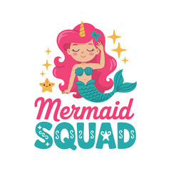 Mermaid SQUAD Vector Art & Illustration