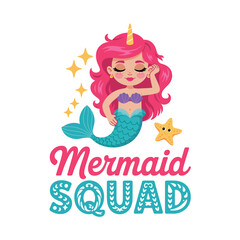 Mermaid SQUAD Vector Art & Illustration