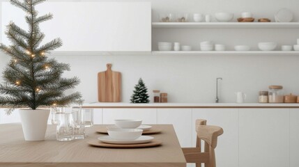 Welcome the New Year 2024 in a festive and cheerful kitchen setting.