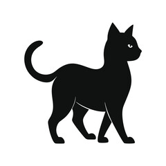 Silhouette of a Black Cat in Profile