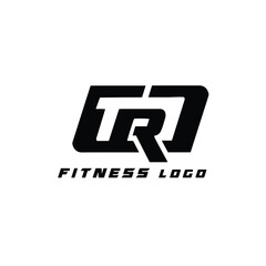 TR Initials Letter with fitness logo vector design