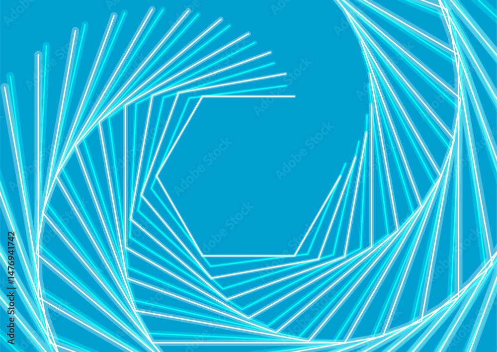 Aufkleber Blue white hexagonal lines abstract futuristic technology pattern background. Vector glowing minimal art design