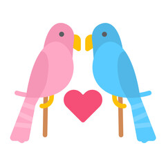 Lovebirds icon vector image. Can be used for Dating App.