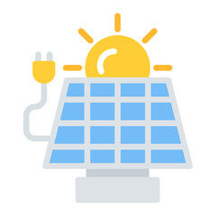 Solar Panel icon vector image. Can be used for Eco Development.