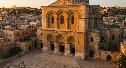 Obraz premium Ancient stone church in Jerusalem