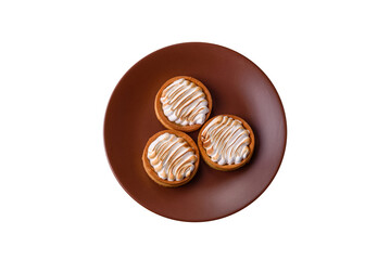 Lemon tart, meringue pie or fruit cream tart