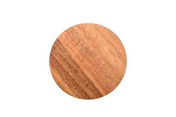 Empty wooden cutting board on a monochrome brown background