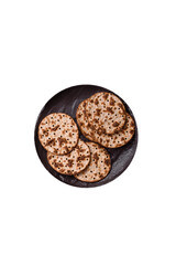 Matzah wheat bread for the Jewish holiday of passover. Kosher matzo bread