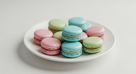 Obraz premium Colorful macarons on a plate