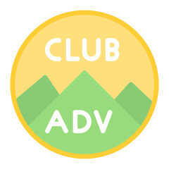 Adventure Club icon vector image. Can be used for Social Club.
