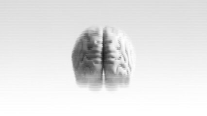 Reeded Glass Frosted Glass Grey Matter Brain Distortion 3d Illustration