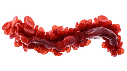 Professional Flowing Red Blood Cells on White Background for Medical Concepts