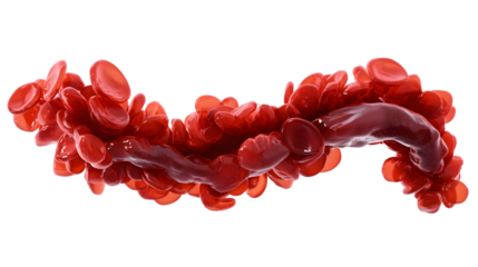Professional Flowing Red Blood Cells on White Background for Medical Concepts