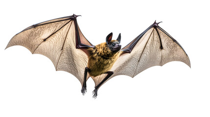 Elegant Flying Bat on Transparent or White Background for Halloween Themes
