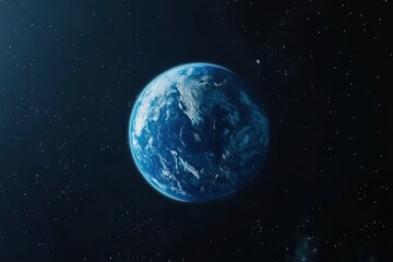 Obraz premium Stunning Blue Planet Earth Space View Amazing Night Sky Celestial Globe Universe Background Detailed