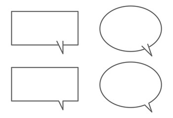 Simple Speech Bubble Set Illustration (Round and Square Types)