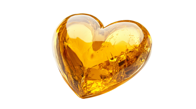 Golden Heart Isolated on White Background - Professional Stock Photo