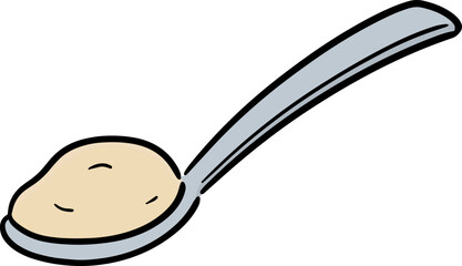 Illustration of spoon of yogurt
