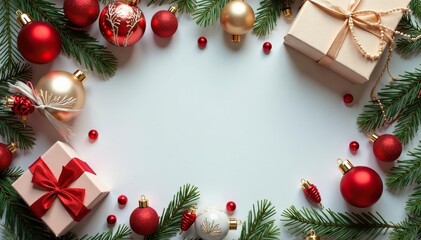 Happy anniversary holiday decor, festive ornaments and gifts , ornaments, sparkle, snow