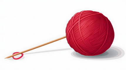 Professional Design of Isolated Yarn Ball and Needles for Crafting Projects
