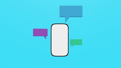 phone 3d mockup msssage communication